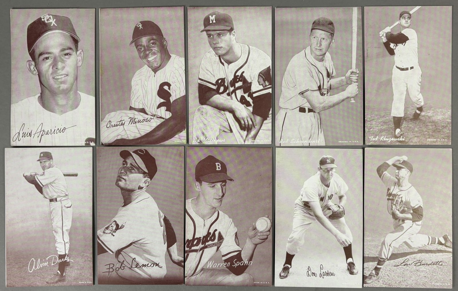 Lot 10 Assorted Exhibit Cards Larsen Spahn Mathews Lemon & More: Wonderful assorted lot of 10 exhibit cards in very good condition. See all photos. PLEASE NOTE WE OFFER IN HOUSE SHIPPING & HAVE BIDDING AVAILABLE ON OUR OWN WEBSITE! If you win on LIVE AUCTIONEERS, p