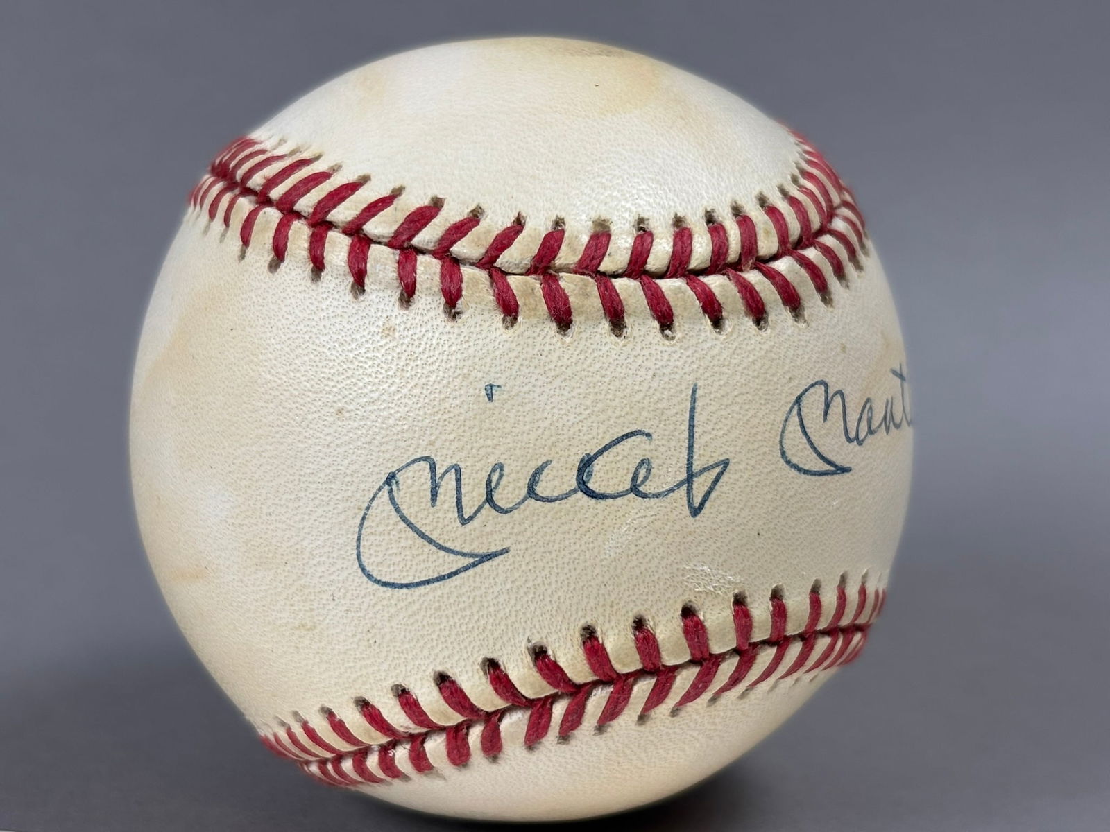 Mickey Mantle Single Signed Rawlings Bobby Brown Baseball - 2