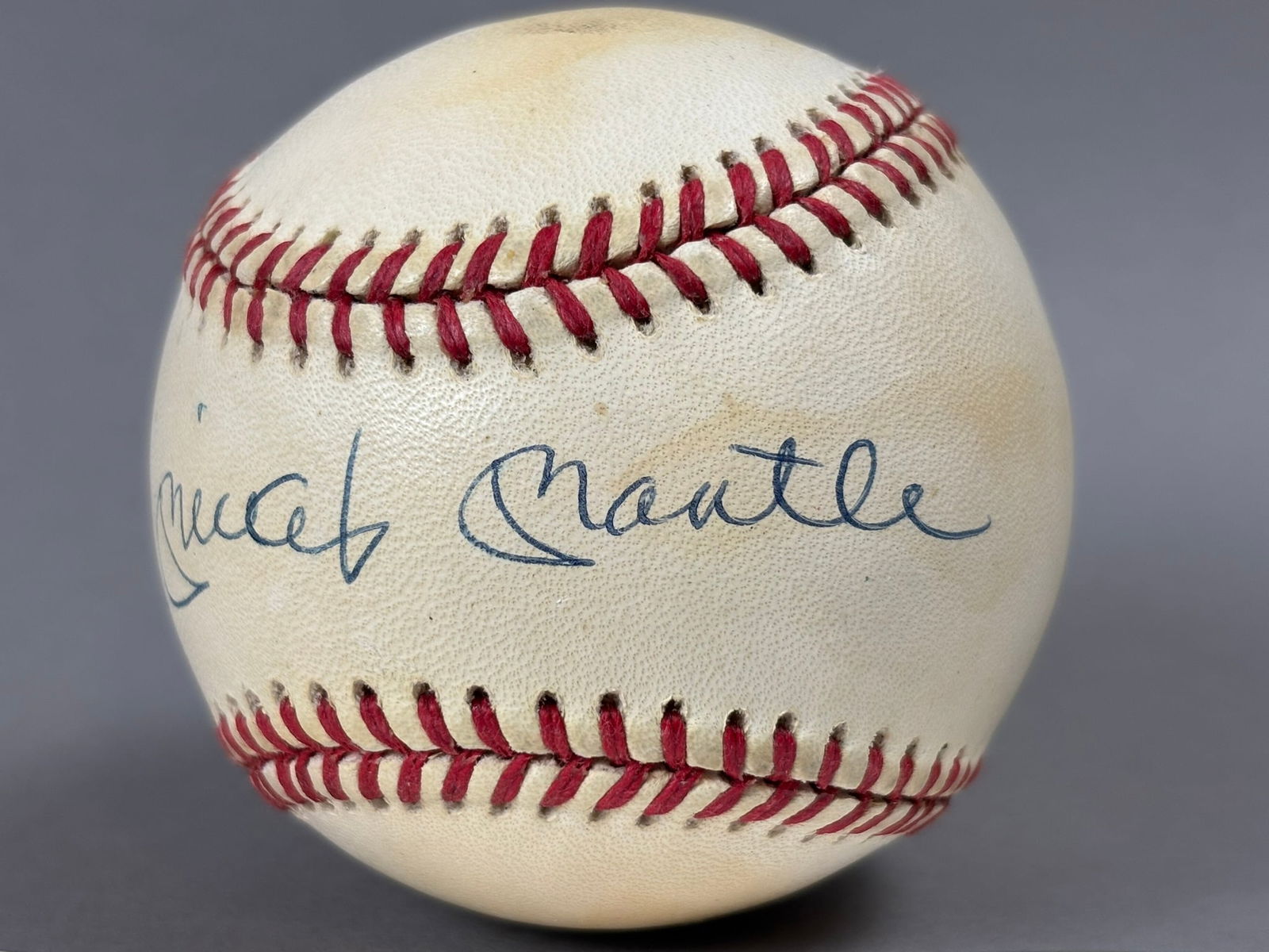 Mickey Mantle Single Signed Rawlings Bobby Brown Baseball - 3
