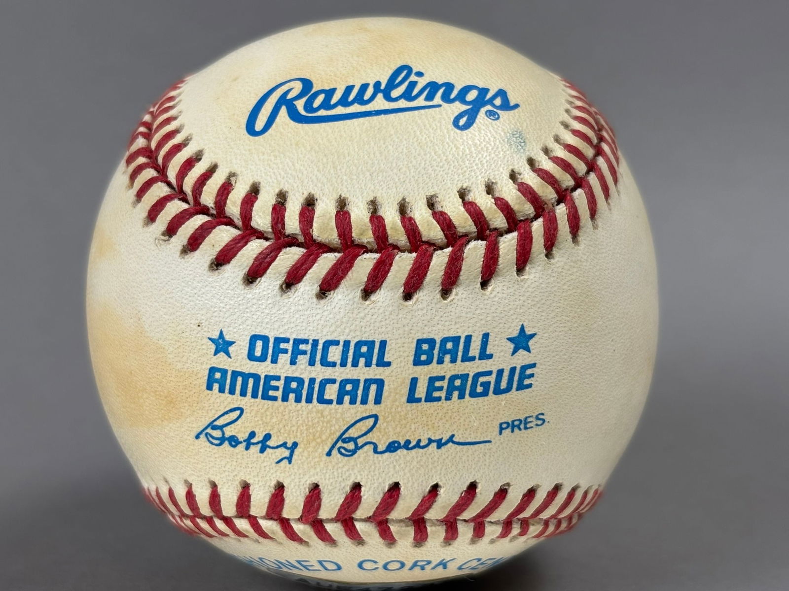 Mickey Mantle Single Signed Rawlings Bobby Brown Baseball - 5