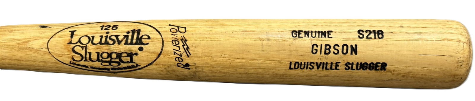 Kirk Gibson Game Used Detroit Tigers 35" 34oz Louisville Slugger S216 Bat: Offered here is a Kirk Gibson professional model Louisville Slugger S216 game-used bat dating to the post-1984 World Series era, circa 1985–1988, and weighing approximately 34 ounces.The barrel