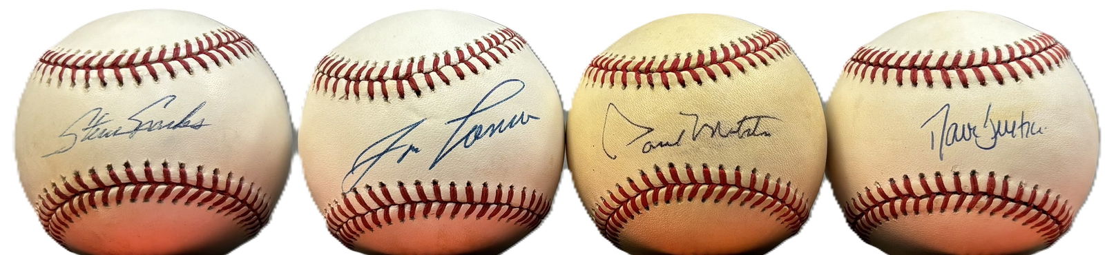 Lot 4 Steve Sparks Paul Molitor David Justice Jose Canseco Signed OAL Baseballs: Great original single signed baseballs. PLEASE NOTE WE OFFER IN HOUSE SHIPPING & HAVE BIDDING AVAILABLE ON OUR OWN WEBSITE! If you win on LIVE AUCTIONEERS, please click "SELF ARRANGED SHIPPING" when y