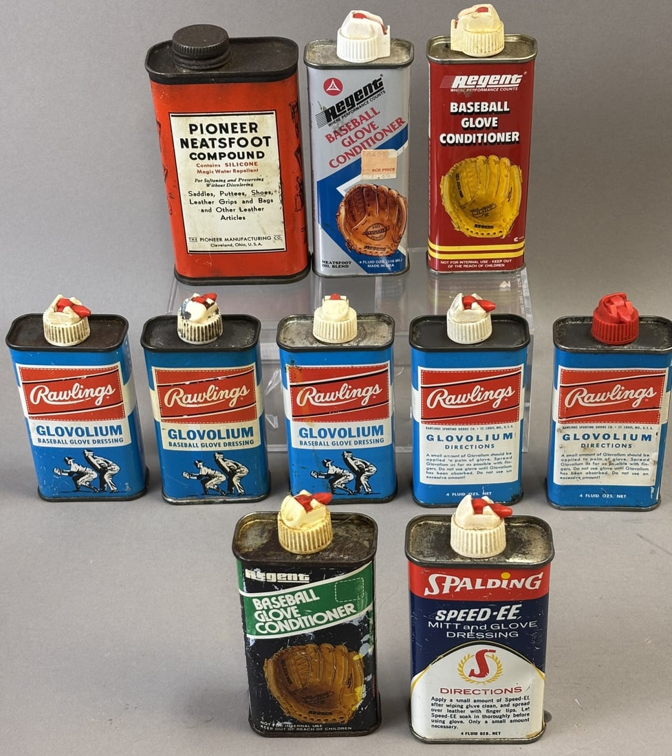 Lot 10 50s 60s 70s Baseabll Oilers Spalding Rawlings Regent Pioneer: Great assorted lot of oilers. PLEASE NOTE WE OFFER IN HOUSE SHIPPING & HAVE BIDDING AVAILABLE ON OUR OWN WEBSITE! If you win on LIVE AUCTIONEERS, please click "SELF ARRANGED SHIPPING" when you receive