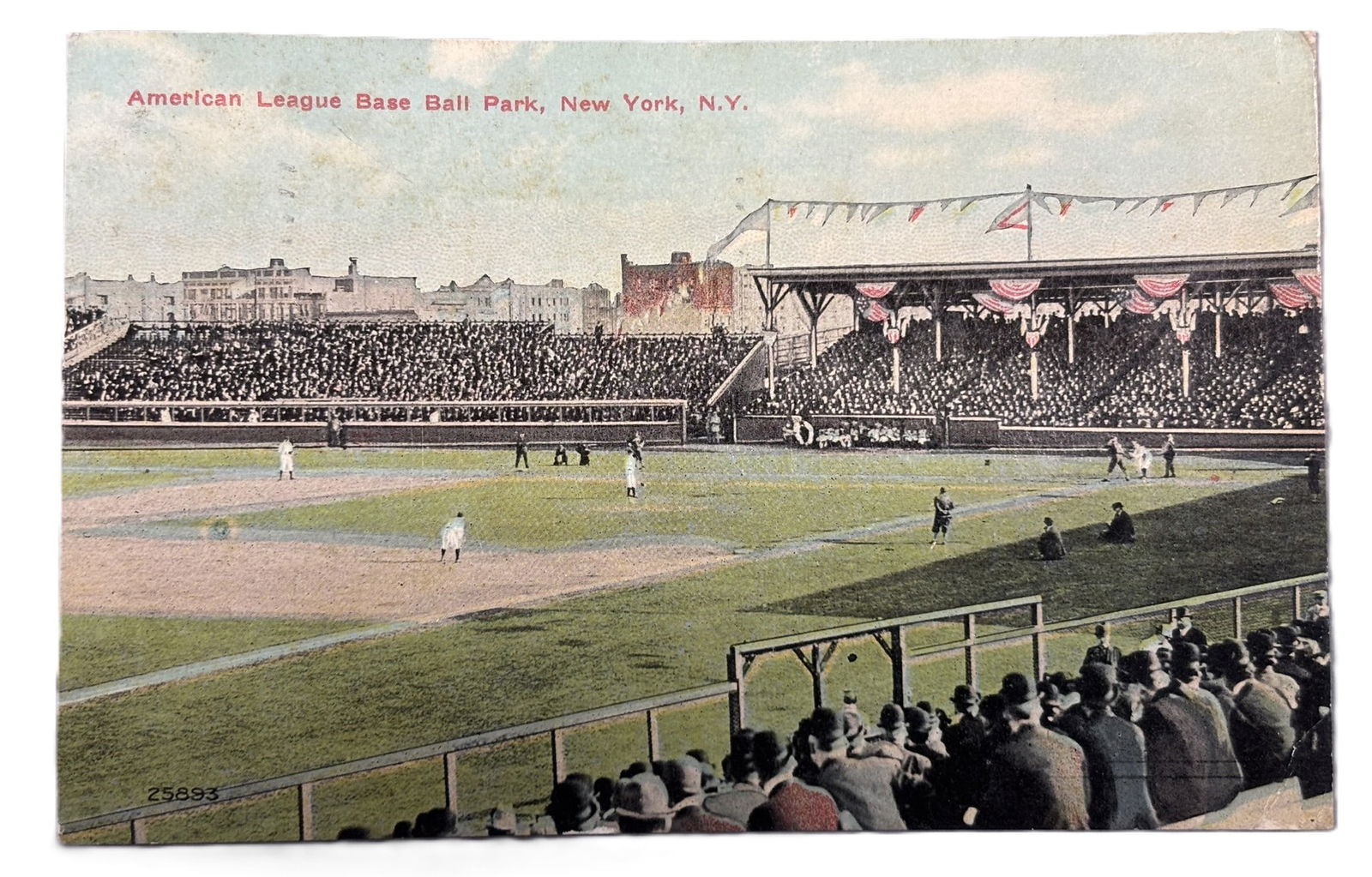 1911 American League Base Ball Park New York NY Postcard: Great original Base Ball Park Postcard - post dated 1911. Wear as to be expected. VF condition overall. PLEASE NOTE WE OFFER IN HOUSE SHIPPING & HAVE BIDDING AVAILABLE ON OUR OWN WEBSITE! If you win o