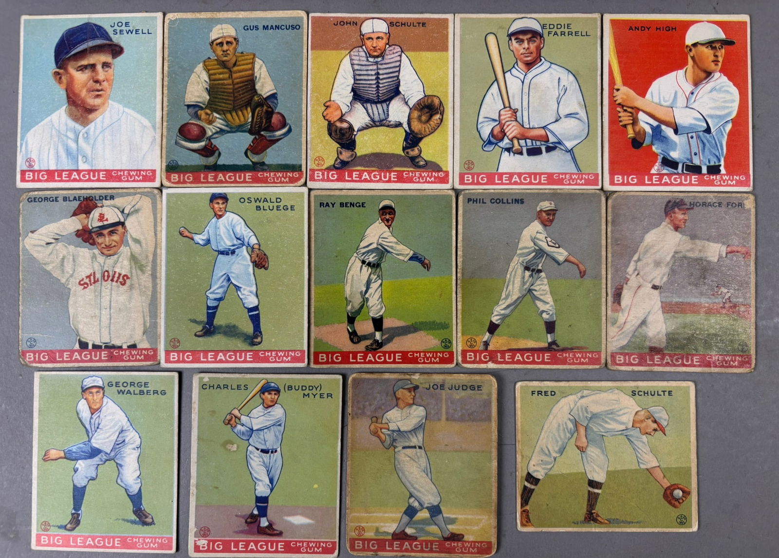 Lot 14 1933 Goudey Baseball Cards Sewell Judge Collins (1 of 4)