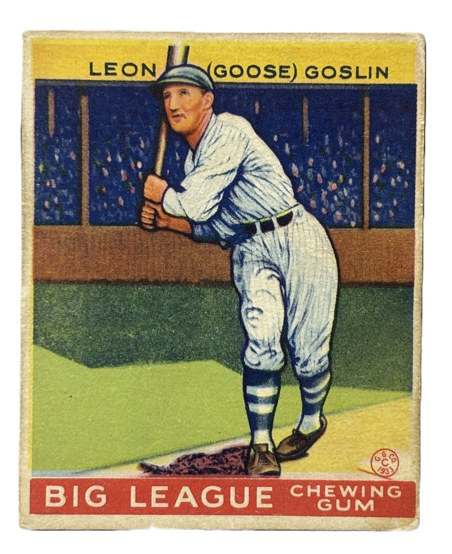 1933 Goudey #168 Goose Goslin VG Ungraded Photos - SGC Submission 12.18.25: SGC Submission 12.18.25 - Waiting On Grading PLEASE NOTE WE OFFER IN HOUSE SHIPPING & HAVE BIDDING AVAILABLE ON OUR OWN WEBSITE! If you win on LIVE AUCTIONEERS, please click "SELF ARRANGED SHIPPING" w