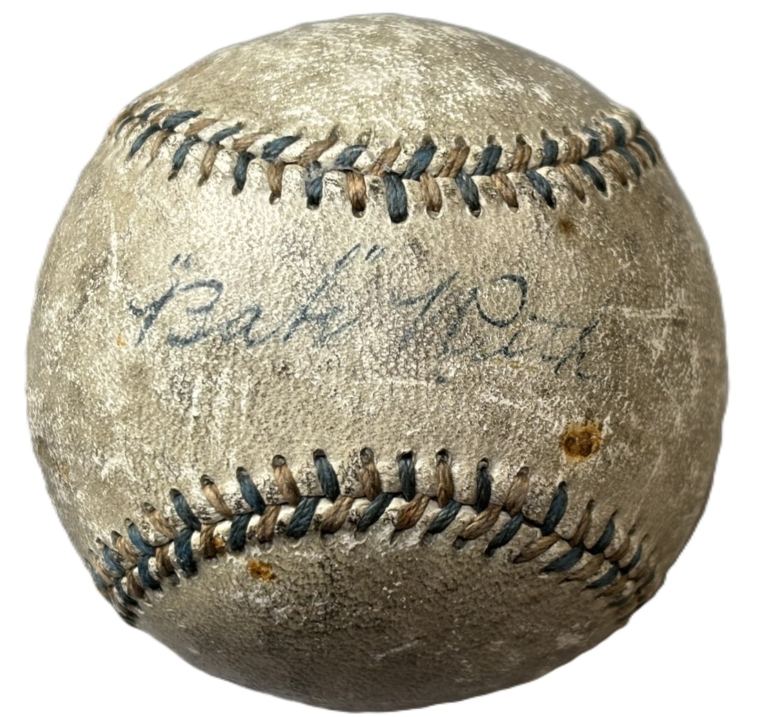 Babe Ruth Single Signed 1920s James Brine American Association Baseball Red Blue Lace: Ball is currently in submission with JSA. Beautiful original two owner baseball. Purchased in the late 1970s by a consignors father and was given to him as a gift. We truly believe this is an authenti
