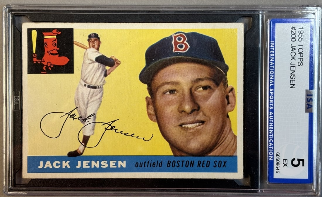 1955 Topps Jack Jensen #200 ISA 5 EX Excellent: ISA Graded 5 Cert #60508646 Lots 218 through 219K came from the same partial 1955 Topps Set, was only missing Willie Mays & Ernie Banks. The SGC Cards will get updated as soon as they come back. PLEAS