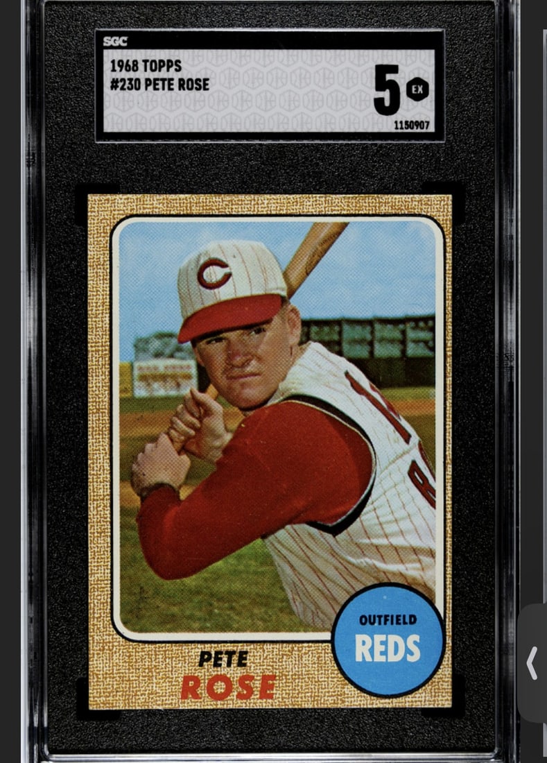 1968 Topps Pete Rose #230 Baseball Card SGC 5 EX (1 of 2)
