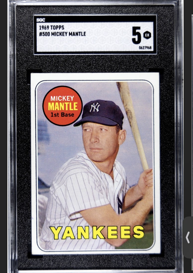1969 Topps Mickey Mantle #500 SGC 5 EX HOF: SGC #0627968