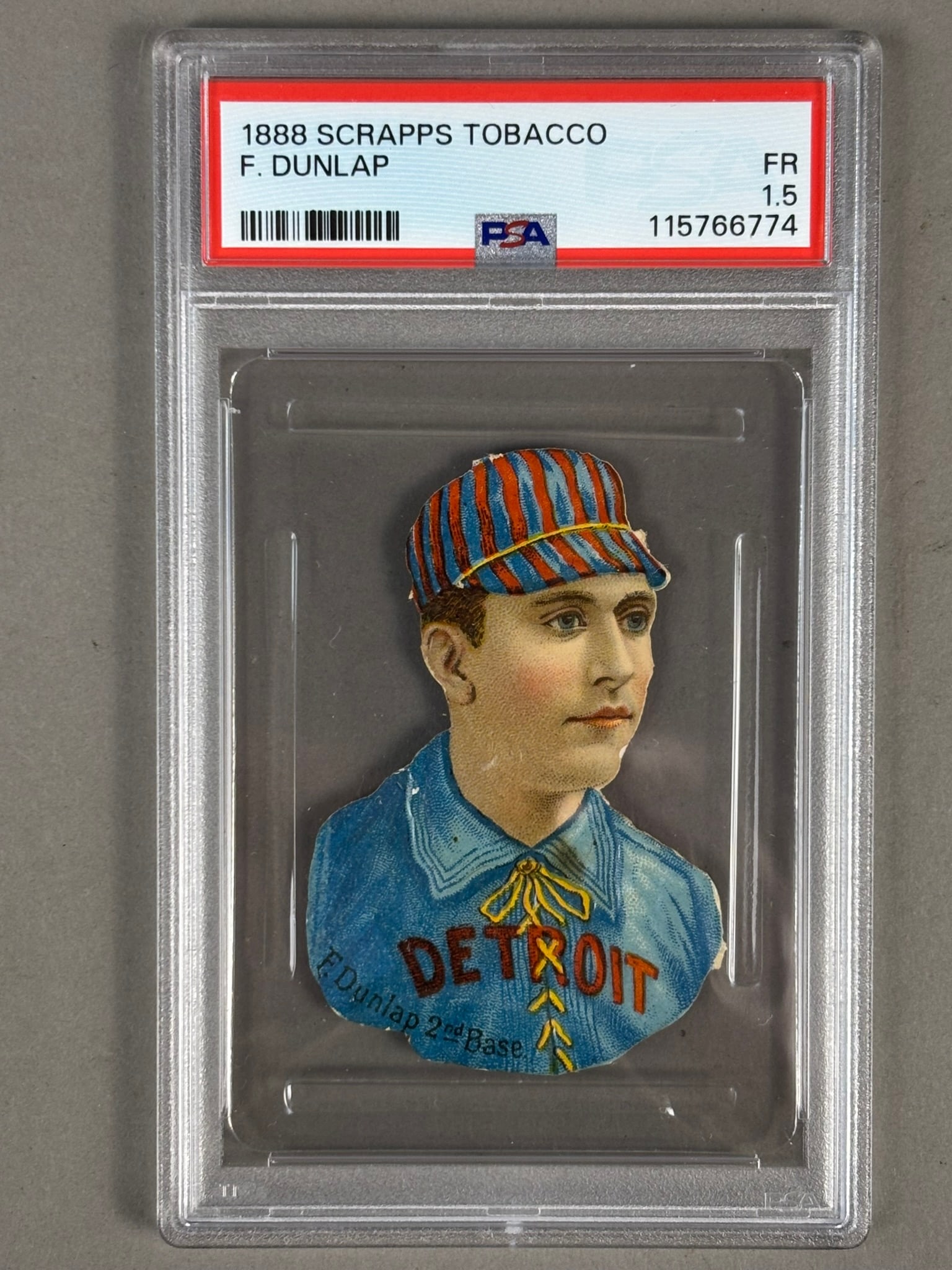 1888 Scrapps Tobacco Curtis Welch PSA 1.5 FAIR Detroit Wolverines: Certificate 115766774 PLEASE NOTE WE OFFER IN HOUSE SHIPPING & HAVE BIDDING AVAILABLE ON OUR OWN WEBSITE! If you win on LIVE AUCTIONEERS, please click "SELF ARRANGED SHIPPING" when you receive your