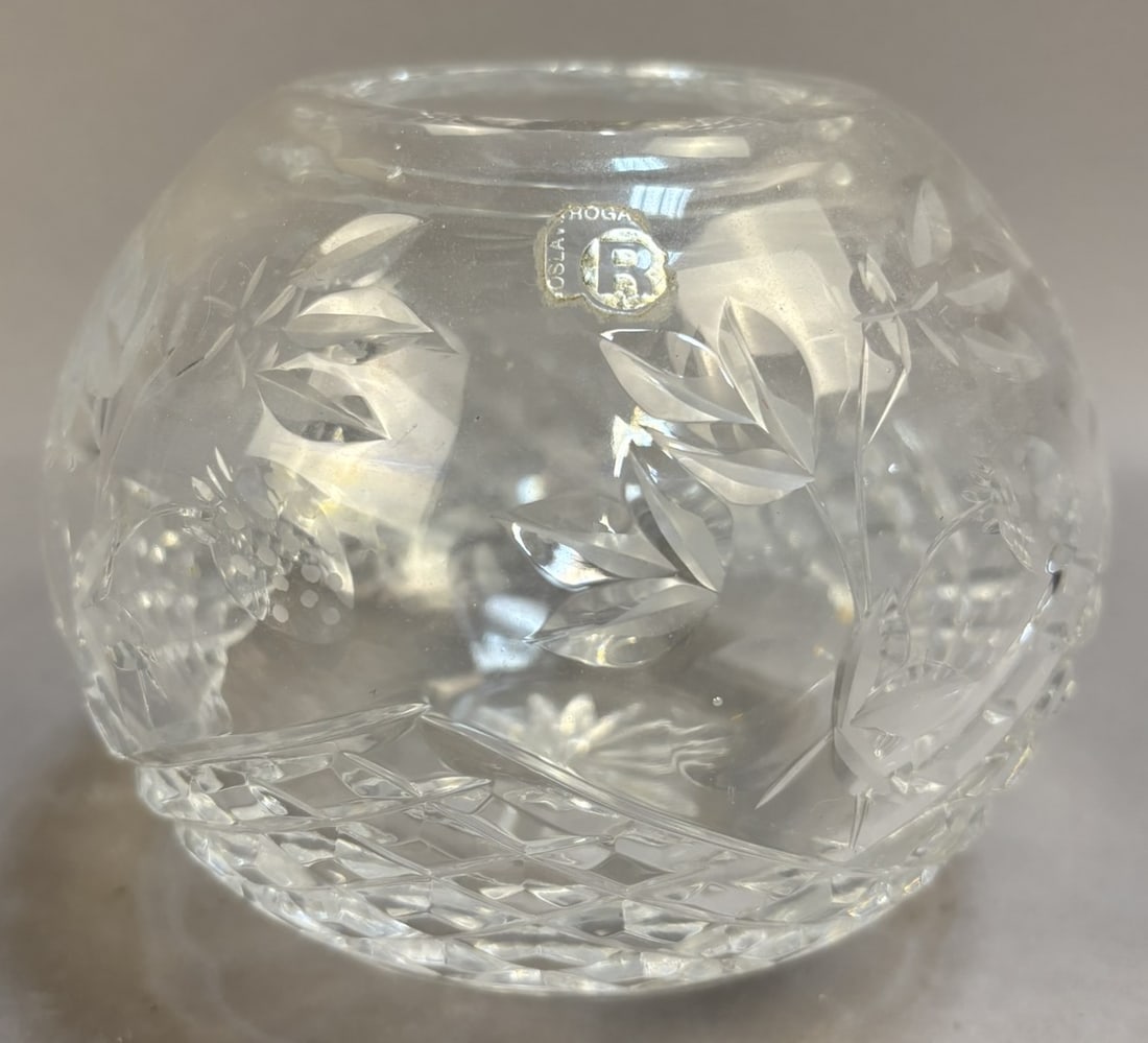 Rogaska Crystal Times Square Commemorative Cut Glass Bowl 5.5": A fine and elegant Rogaska crystal commemorative bowl celebrating the iconic Times Square New Year’s Eve tradition. This beautifully cut crystal example features classic Rogaska brilliance, with