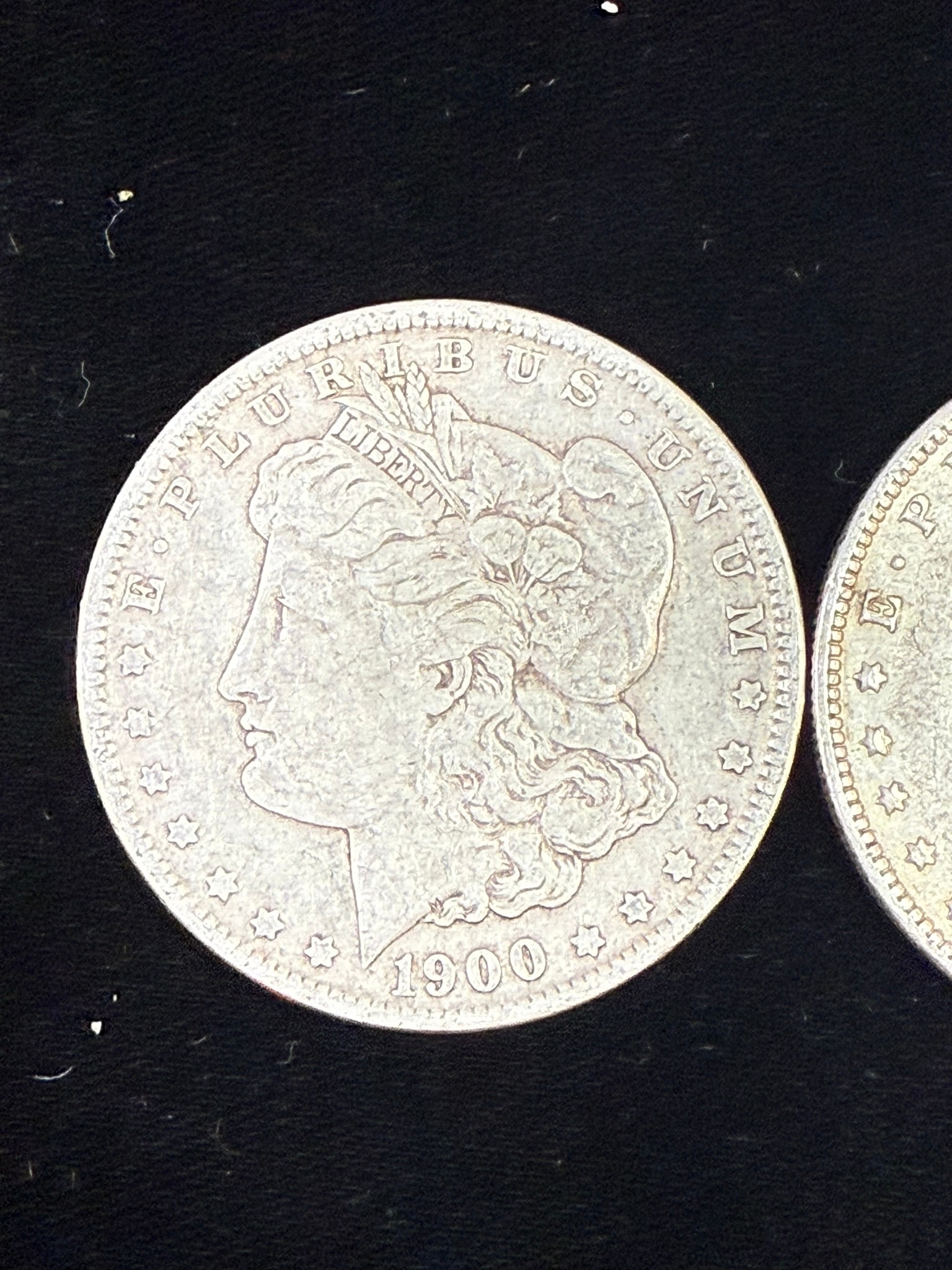 Two 1900 Morgan Silver Dollars Circulated Pair - 2