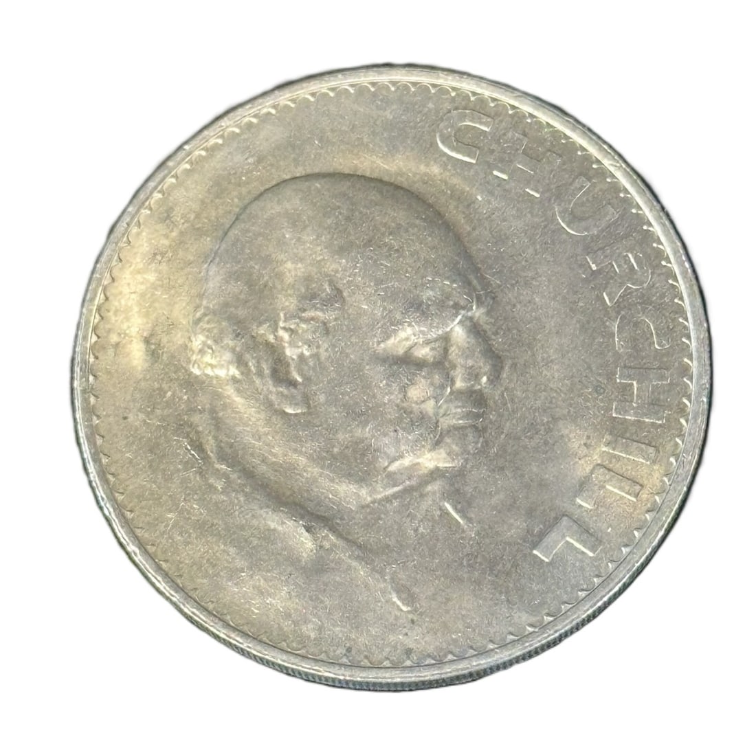 1965 Canada Winston Churchill Silver Dollar Commemorative Coin 28.51g: 1965 Canadian commemorative silver dollar honoring British wartime prime minister Winston Churchill, the first Canadian coinage to portray a non-royal individual. The obverse features the right-facing