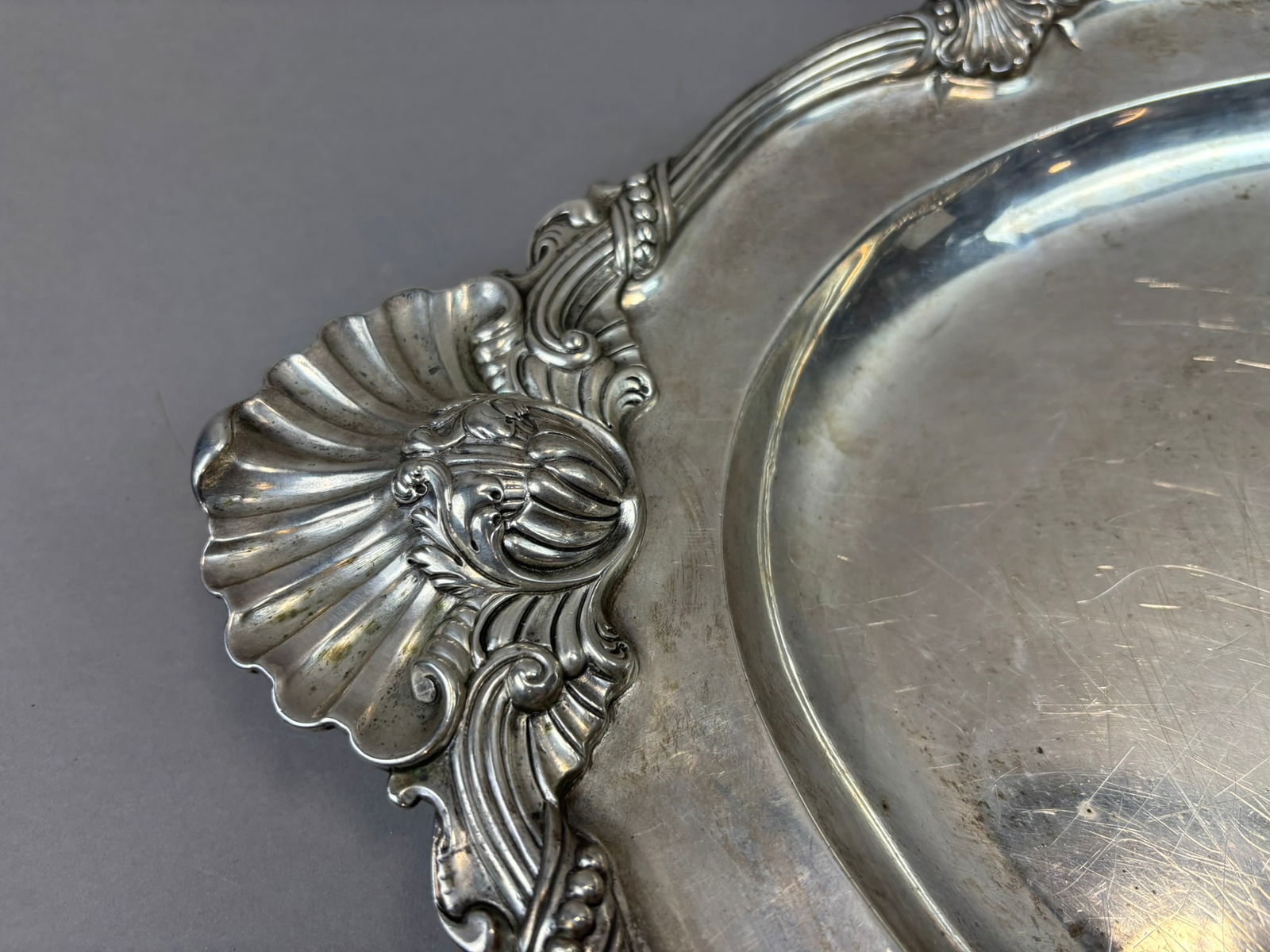 1789 Irish George III Sterling Silver Presentation Tray by Thomas Jones 2670 Grams - 2