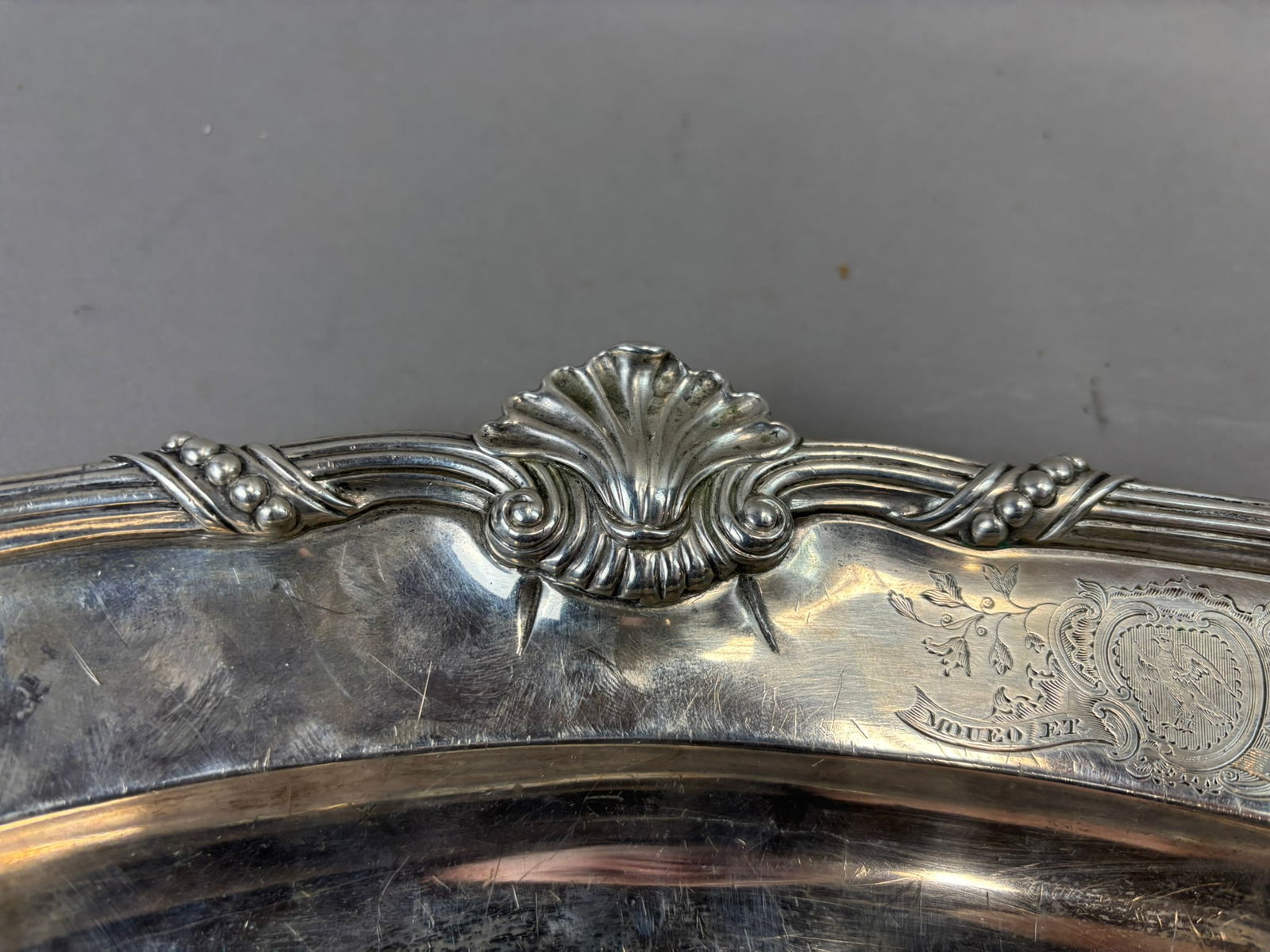 1789 Irish George III Sterling Silver Presentation Tray by Thomas Jones 2670 Grams - 7