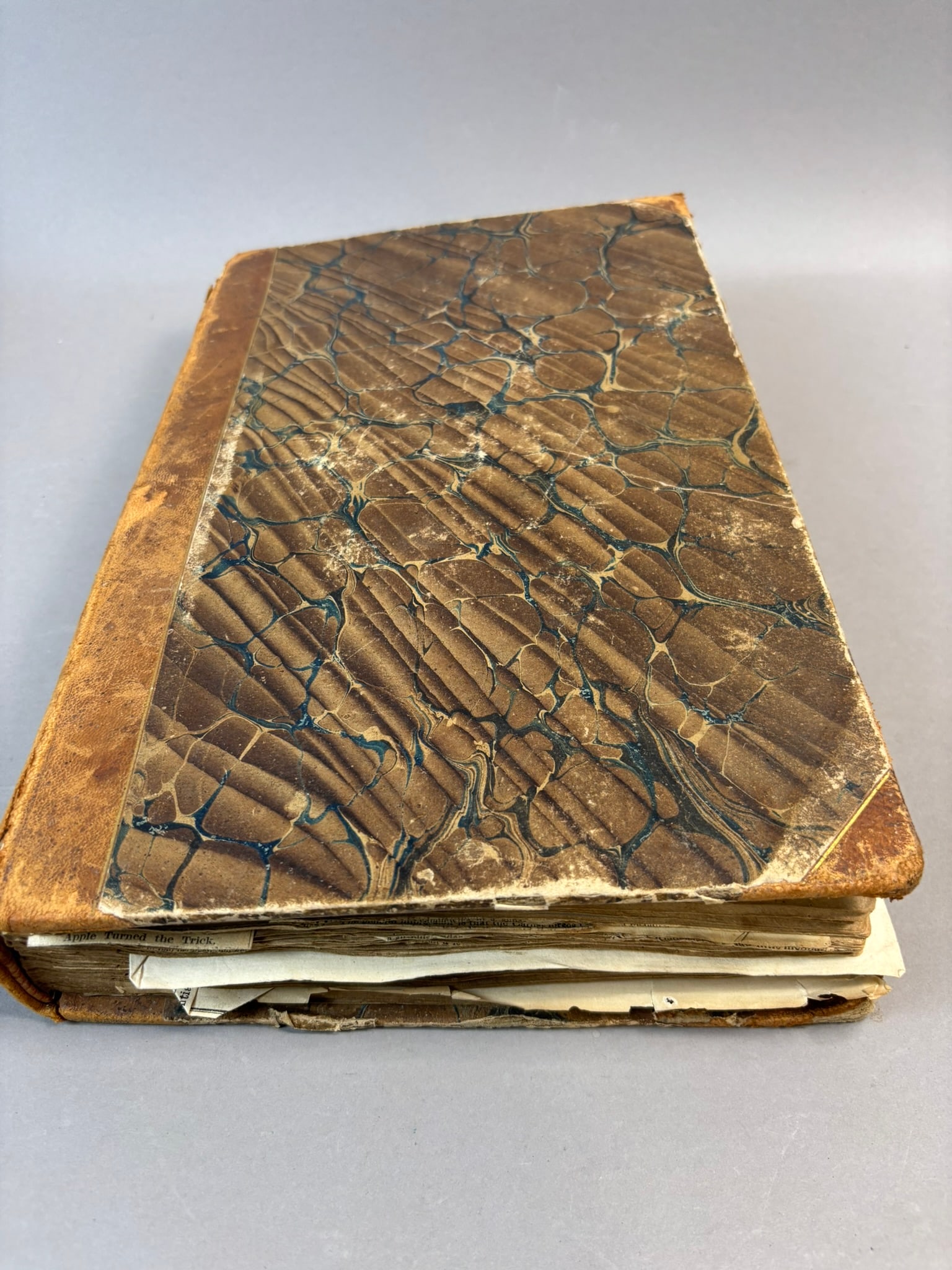 1832 George Robinson Hudson NY Manuscript Commonplace Scrapbook: Mid-19th century handwritten manuscript commonplace or scrapbook book belonging to George Robinson of Hudson, New York, dated 1832 and measuring approximately 13.25 x 8.5 x 2 inches. The volume is bou