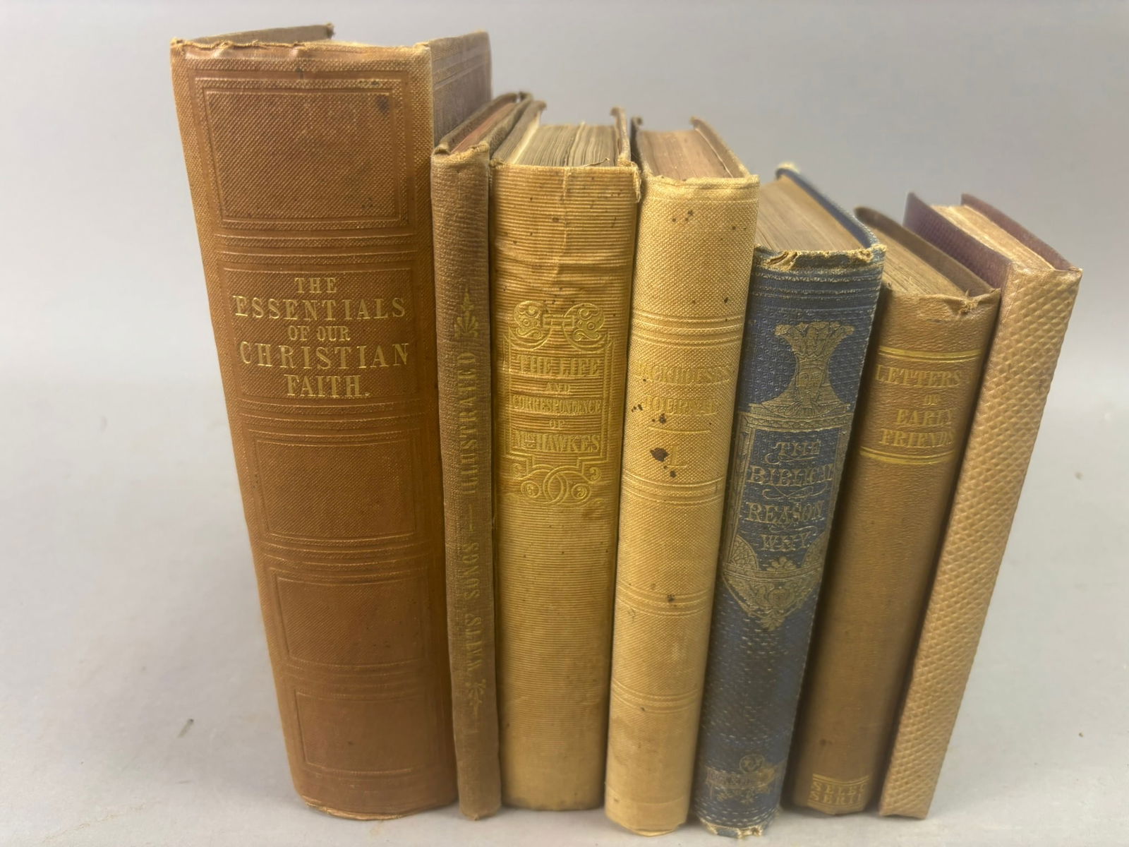 19thC Christian Theology & Devotional Books Watts Whyte Cecil Barclay: Collection of seven antique 19th century Christian theological and devotional books including A Classification of the Essentials of the Christian Faith by T. Whyowell (London, 1838), Divine and Moral