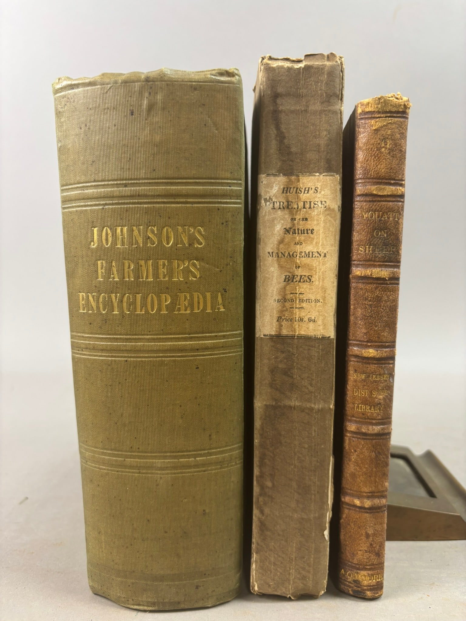 19thC Agricultural Books Johnson Farmers Encyclopedia Huish Bees Youatt Sheep (1 of 16)