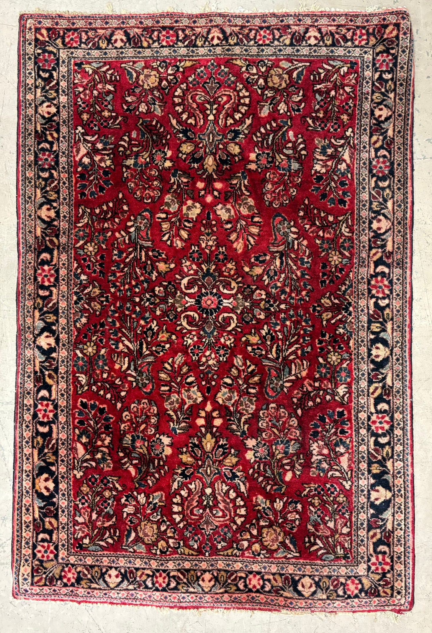 Persian Hand Knotted Wool Rug Red Floral Medallion Oriental Carpet 5x3 (1 of 15)