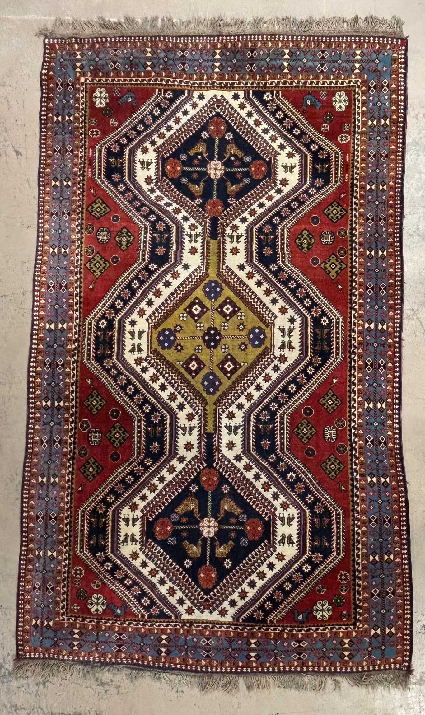 Hand Knotted Persian Tribal Rug Geometric Medallion Wool Carpet 9'x5.5' (1 of 17)