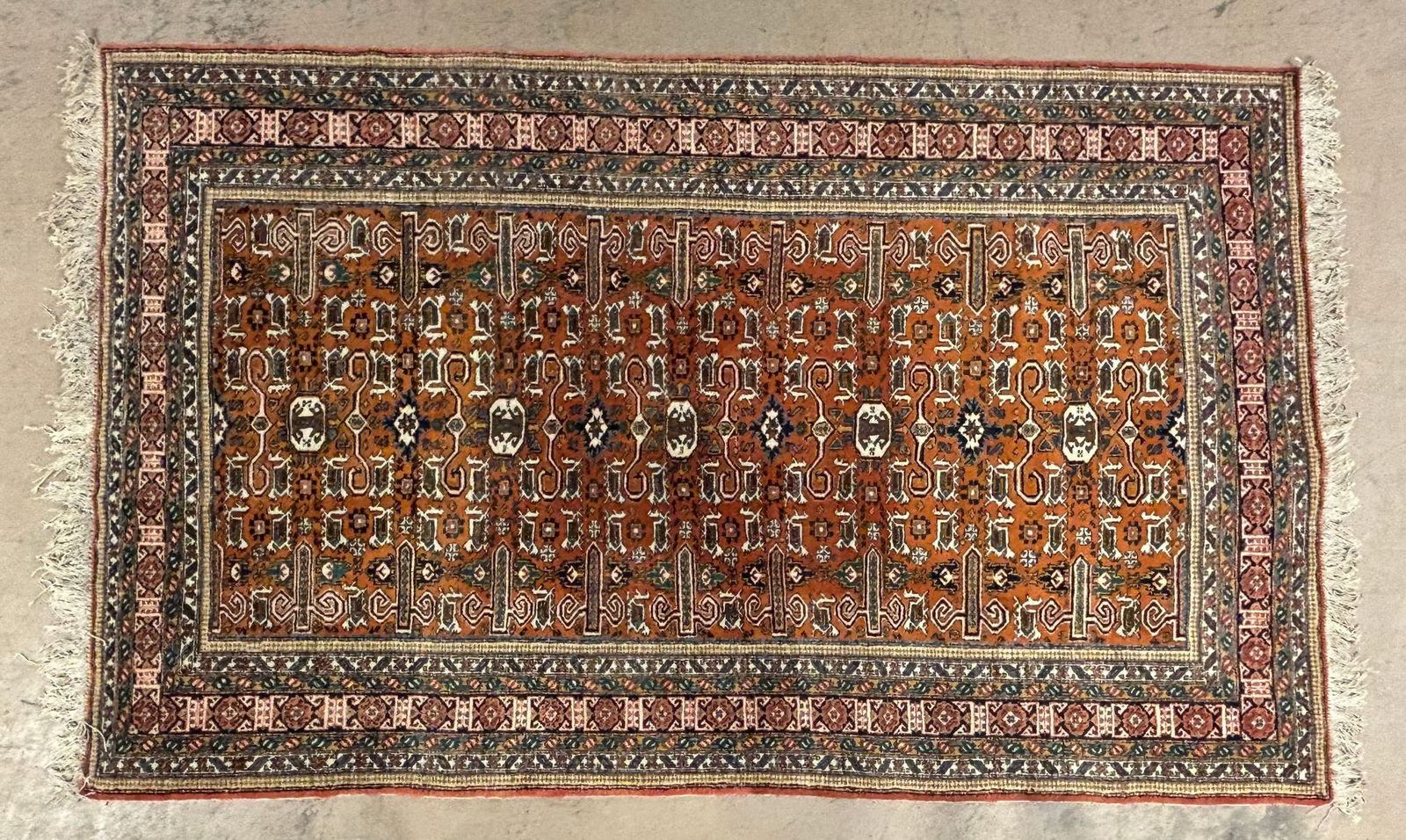 Hand Knotted Persian Hamadan Runner Rug Geometric Wool Carpet 108"x68" (1 of 17)