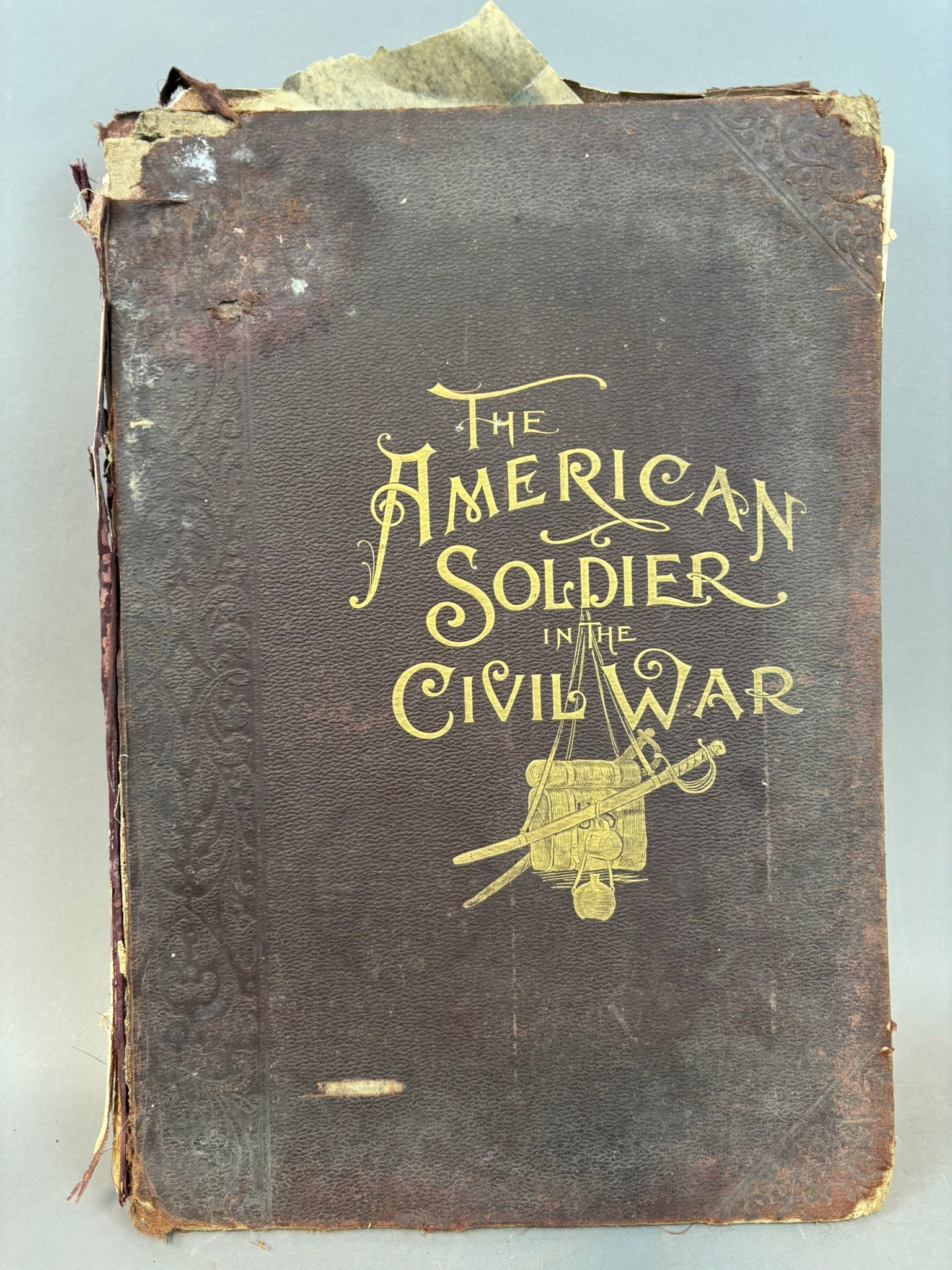 The American Soldier in the Civil War Illustrated History Jefferson Davis: Large illustrated volume titled The American Soldier in the Civil War featuring extensive engraved illustrations and historical accounts of the American Civil War, including battle scenes, military en