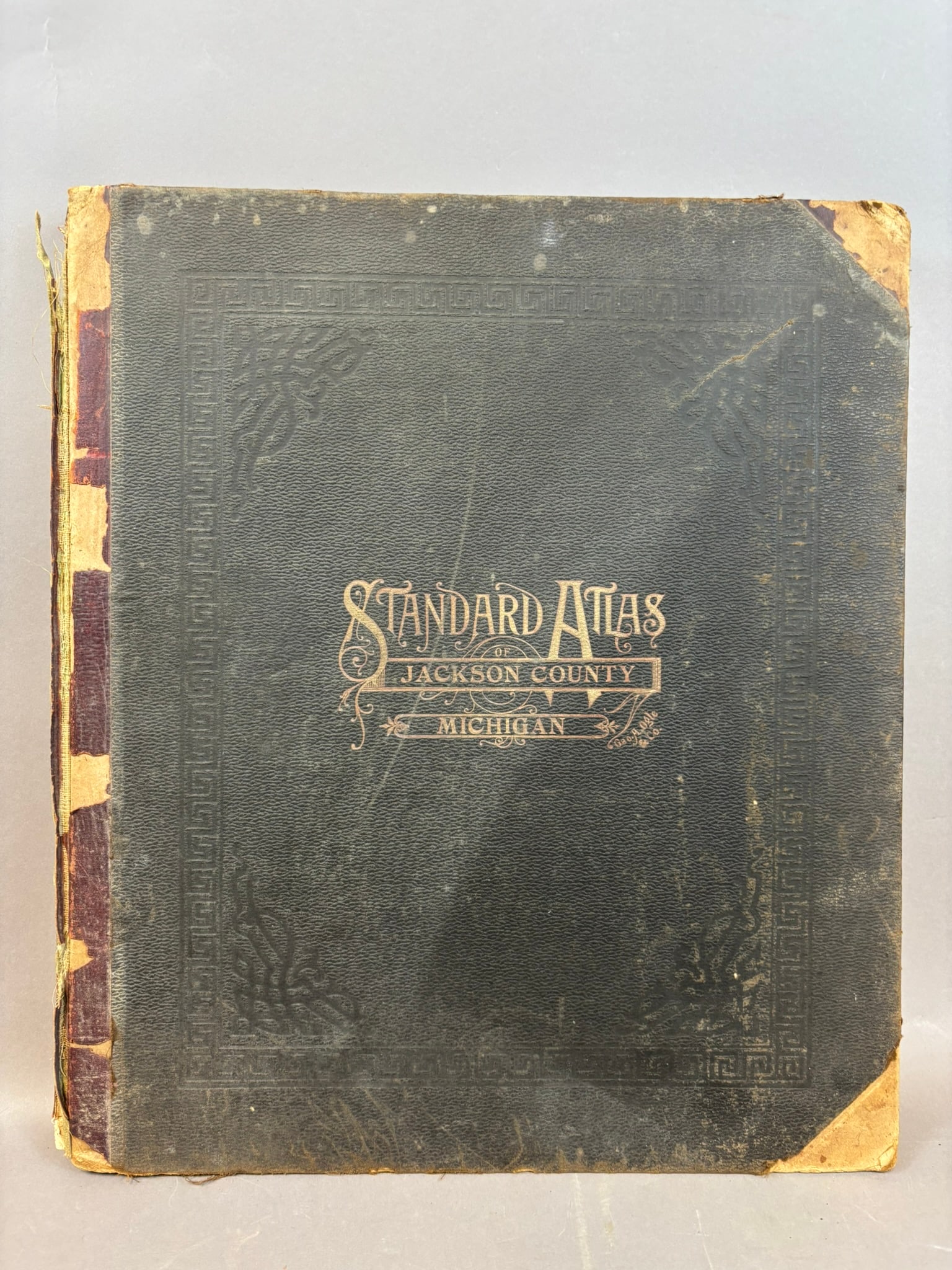1916 Standard Atlas Lenawee County Michigan Geo A Ogle Maps: Early 20th century county atlas titled Standard Atlas of Lenawee County Michigan, compiled and published by Geo. A. Ogle & Co., Chicago, dated 1916. The large format volume contains numerous detailed