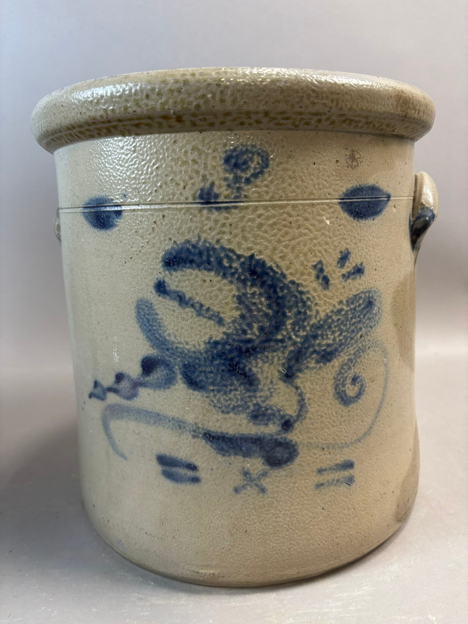 Antique American Stoneware Crock Cobalt Eagle Decoration Salt Glaze (1 of 11)