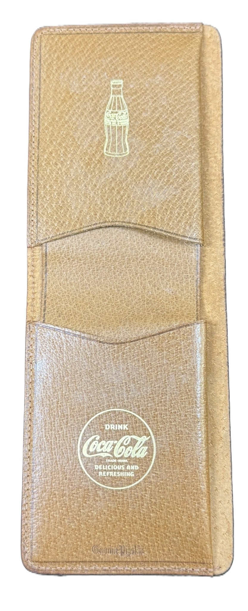 Vintage 40s Coca-Cola Pigskin Leather Card Holder Bi-Fold Wallet NOS (1 of 6)