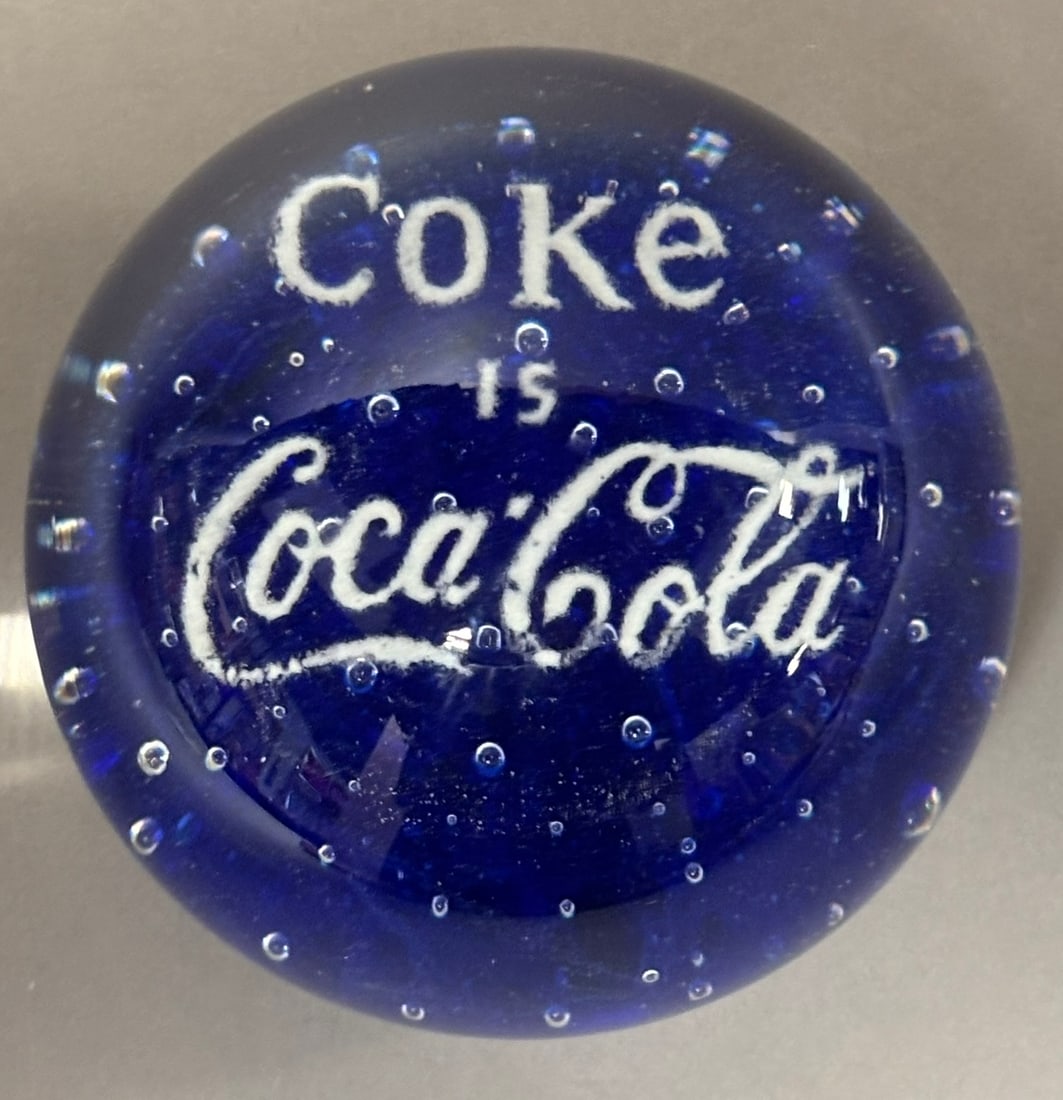 Coke Is Coca Cola 3" Original Glass Paperweight: 3" - see all photos