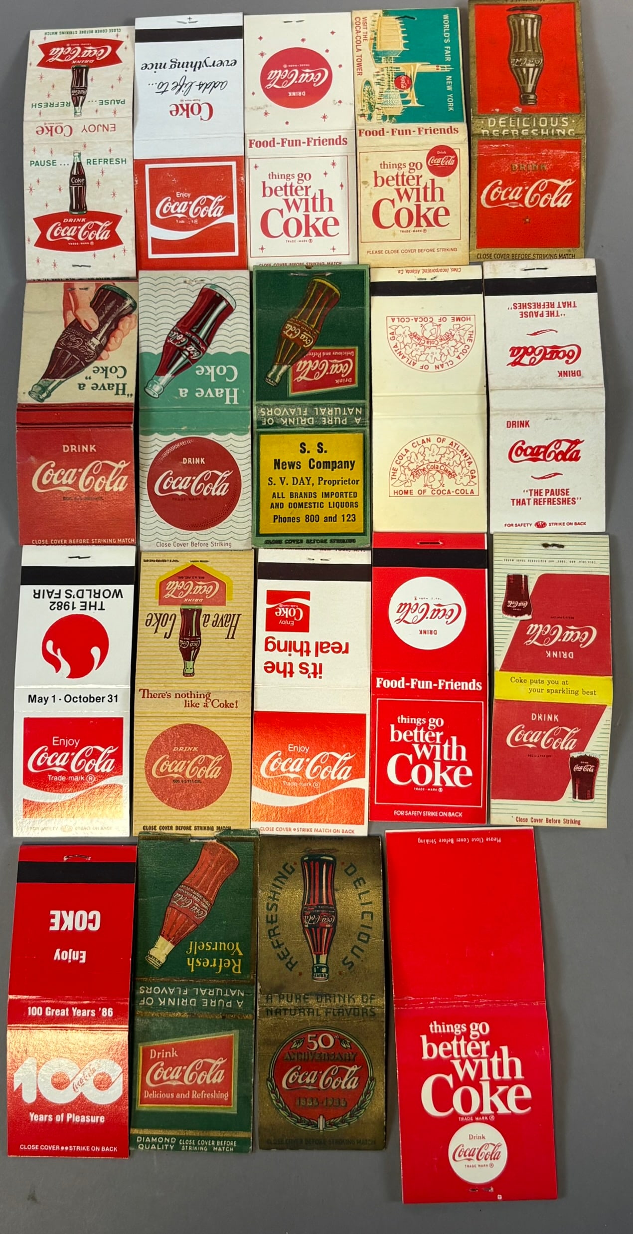 Lot 19 Original 30s-40s-50s-60s Coca Cola Advertising Matchbooks: See all photos