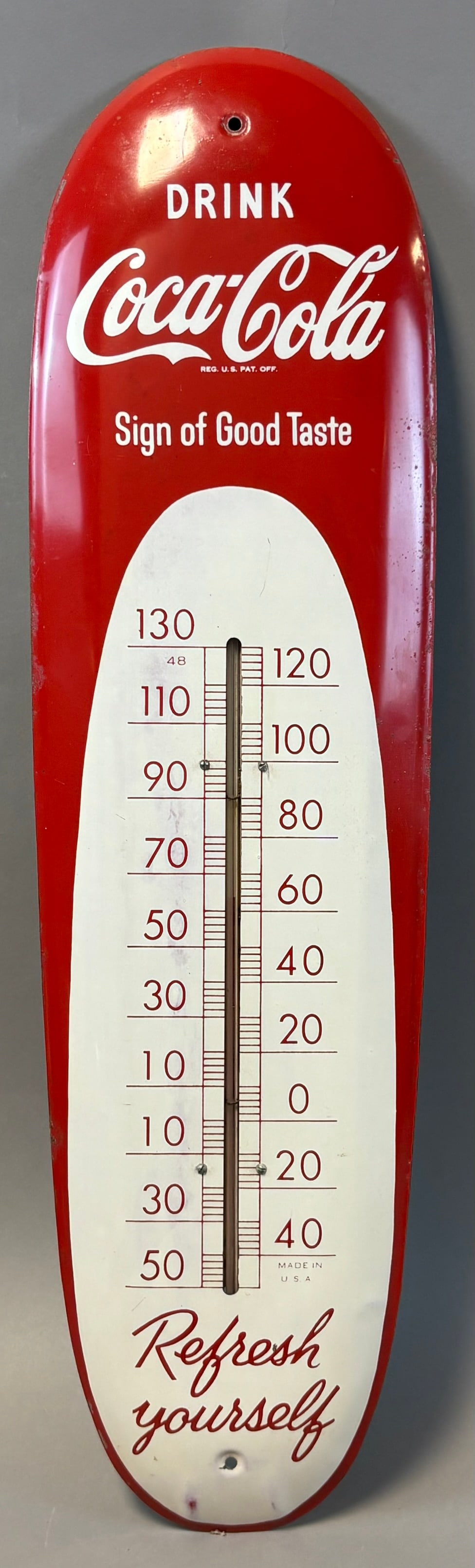 Drink Coca Cola Original Tin Metal Sign Of Good Taste Cigar Thermometer (1 of 7)