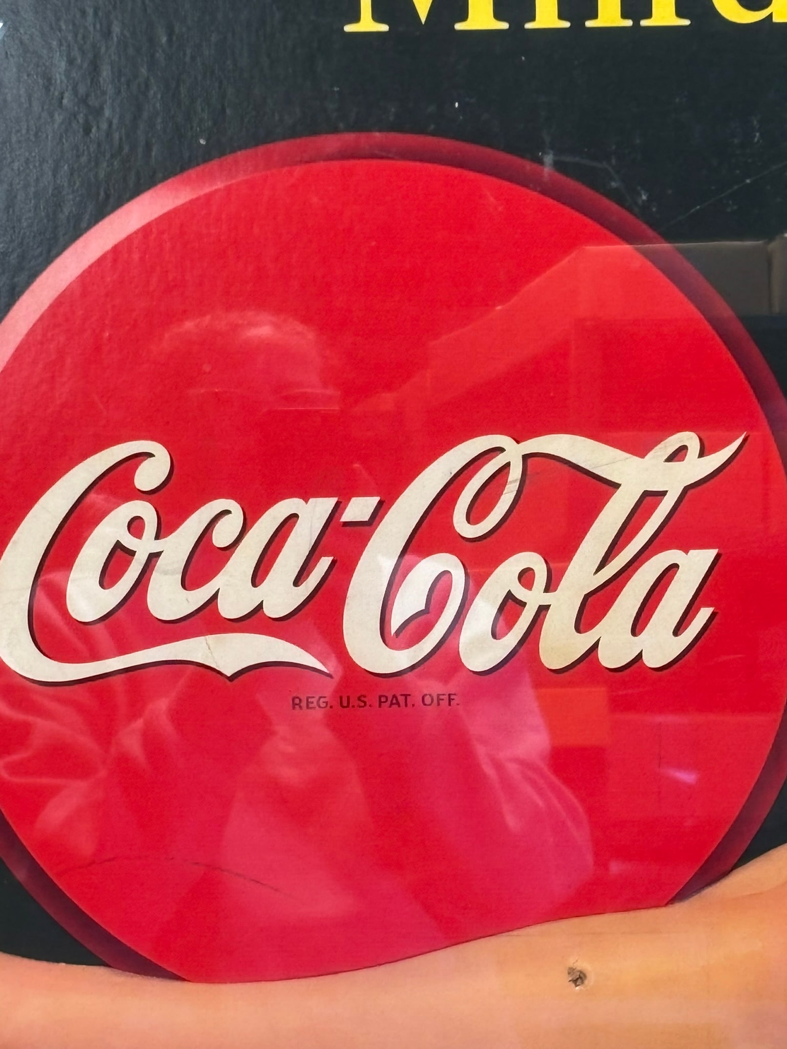 1944 Coca Cola Mind Reader Original Cardboard Advertising Sign w/ Kay Frame - 2