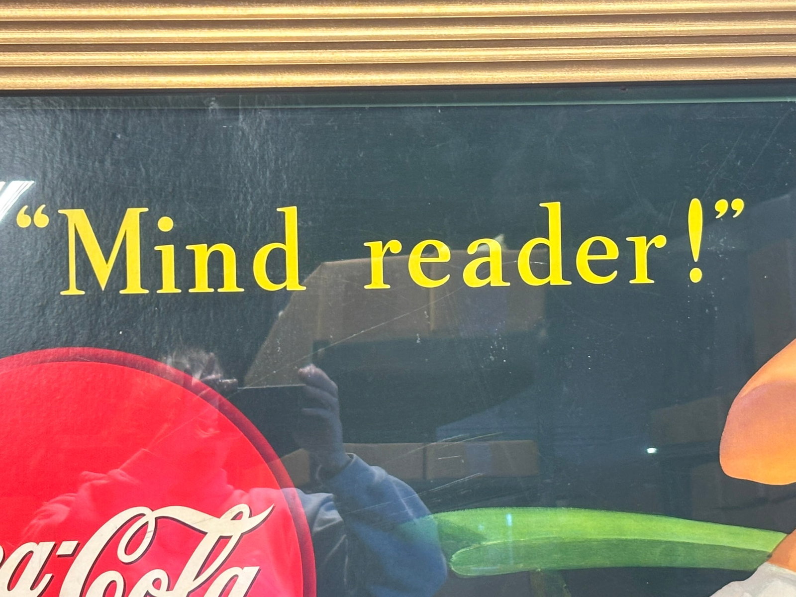 1944 Coca Cola Mind Reader Original Cardboard Advertising Sign w/ Kay Frame - 3