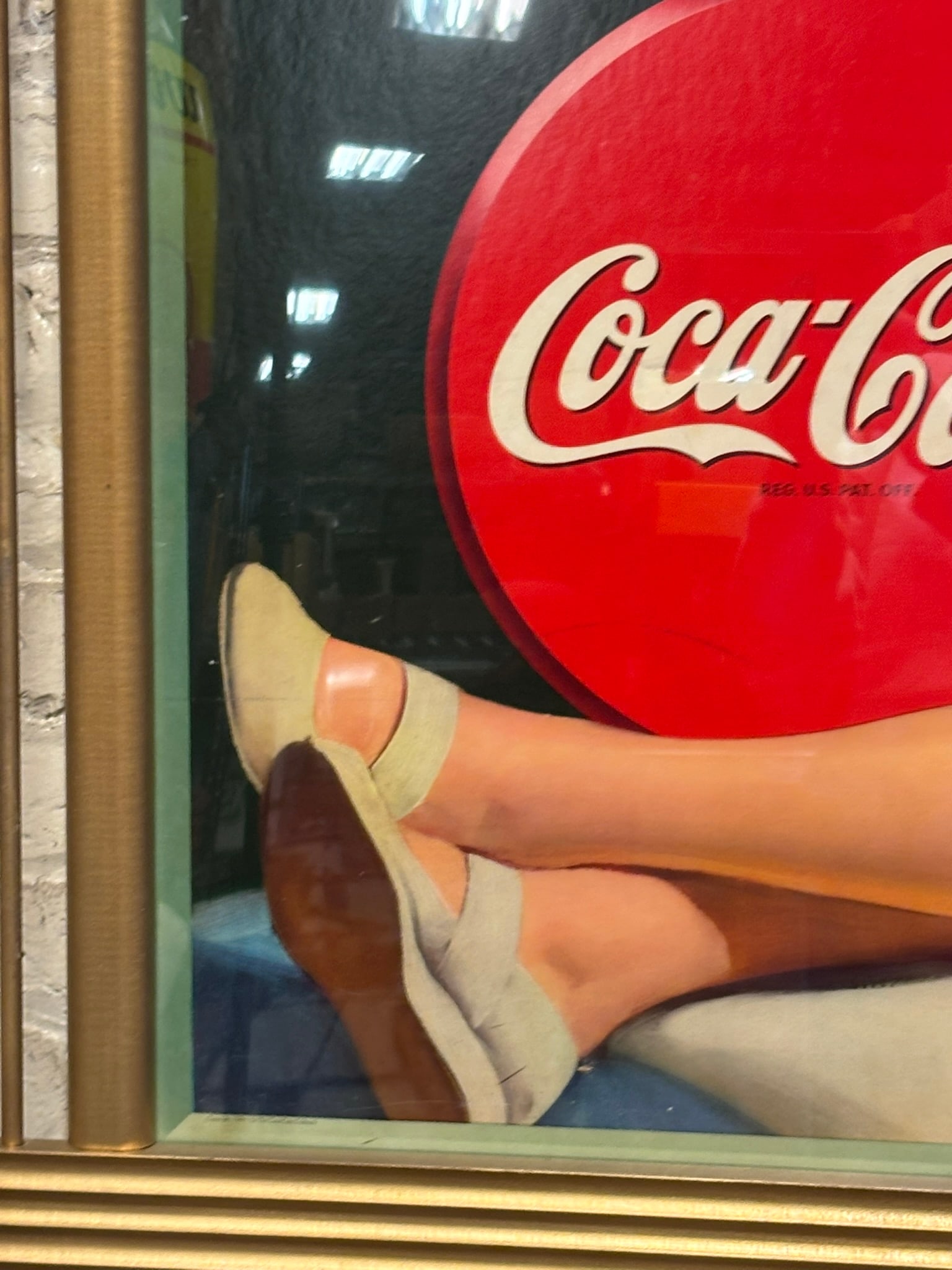 1944 Coca Cola Mind Reader Original Cardboard Advertising Sign w/ Kay Frame - 6