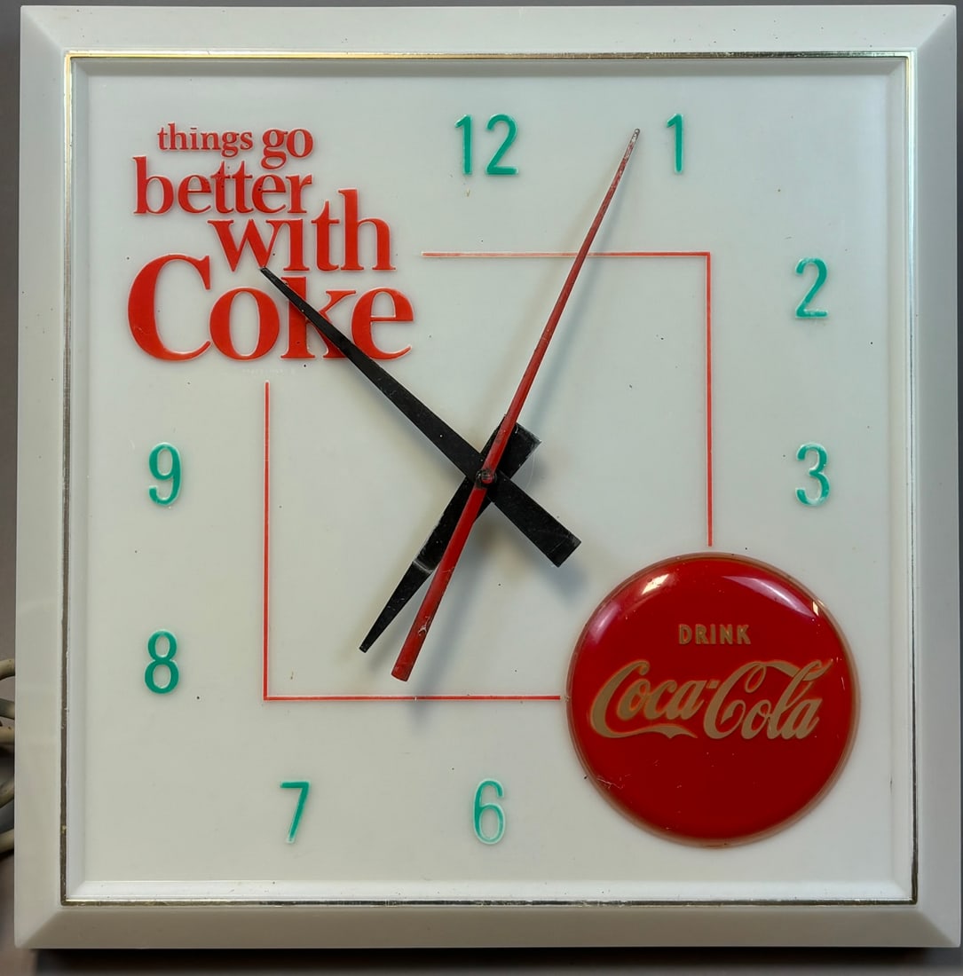 Things Go Better With Coke Drink Coca Cola Embossed Plastic Hanover Clock (1 of 9)