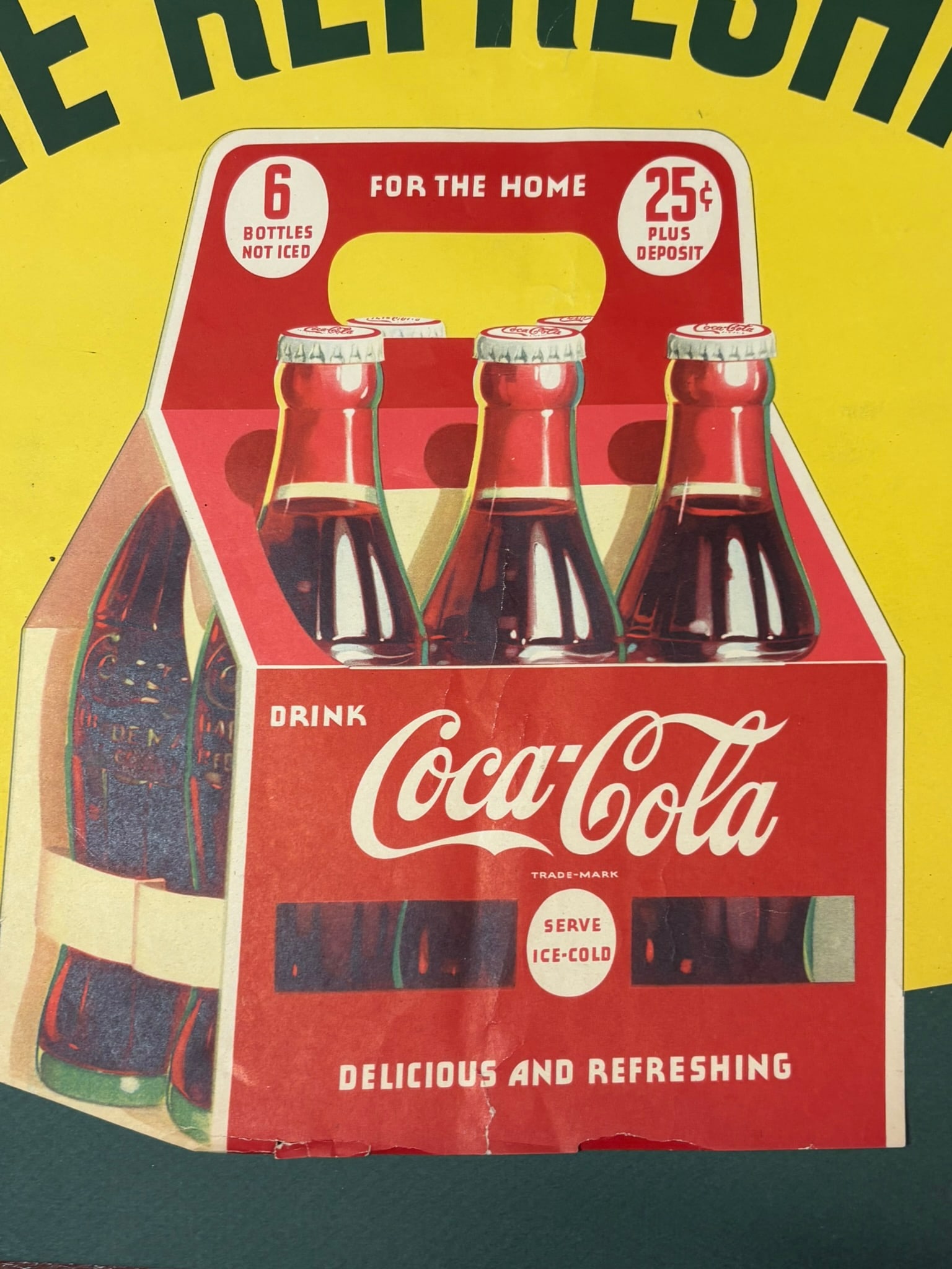Home Refreshment Hot Dogs Cold Cuts Ice Cold Coca Cola Framed Store Window Sign - 6