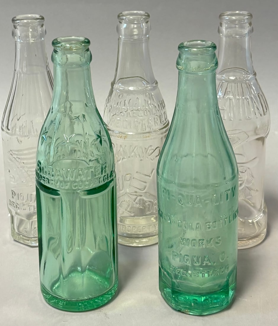 Lot 5 Coca Cola Piqua & Richmond Glass Soda Pop Bottles Sodawater: See all photos