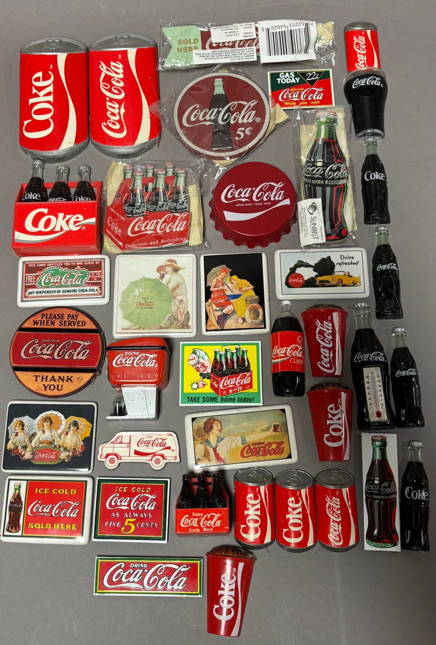 Lot 36 Original Coca Cola Soda Pop Refrigerator Magnets Ice Cold: See all photos