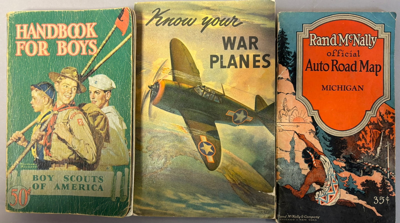 Lot 3 Original Boy Scouts War Planes & Rand McNally Books w/ Coca Cola Ads (1 of 19)