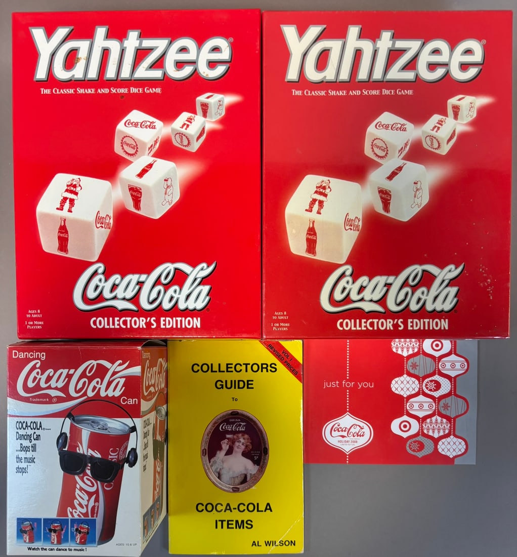 Lot 5 Original Coca Cola Yahtzee Collectors Edition, Dancing Can & More: See all photos