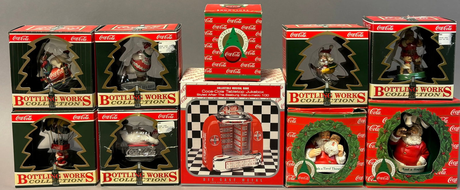 Lot 10 Original Coca Cola Bottling Works Collection & Trim A Tree Xmas Ornaments (1 of 7)