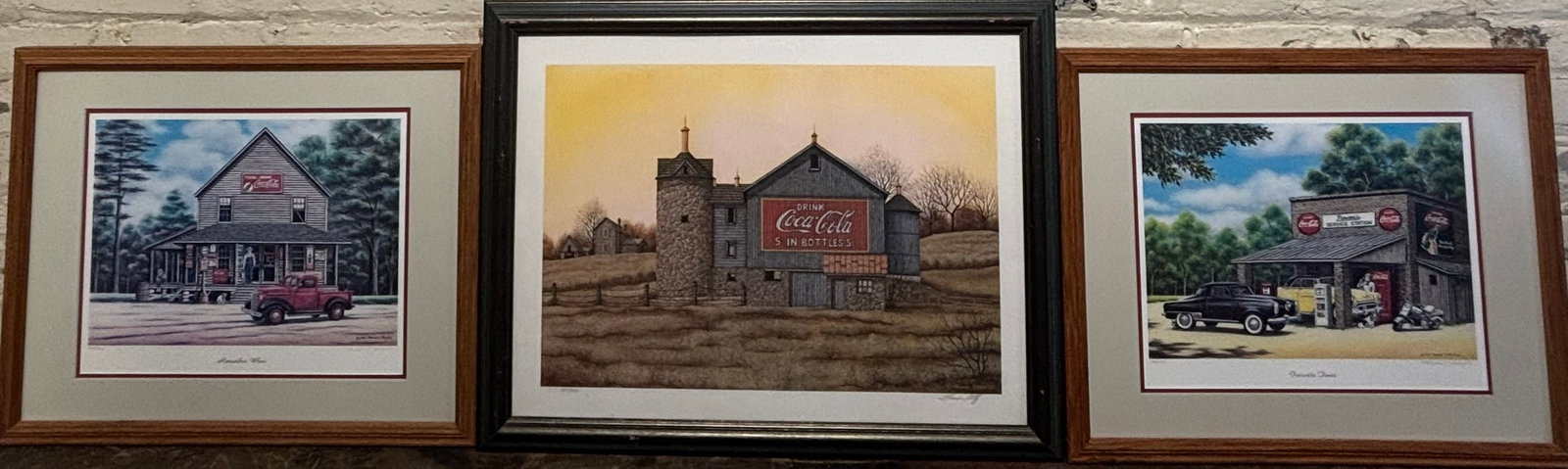 Lot 3 Original Coca Cola Framed, Matted & Signed Howie Stiff 1978 Prints (1 of 14)