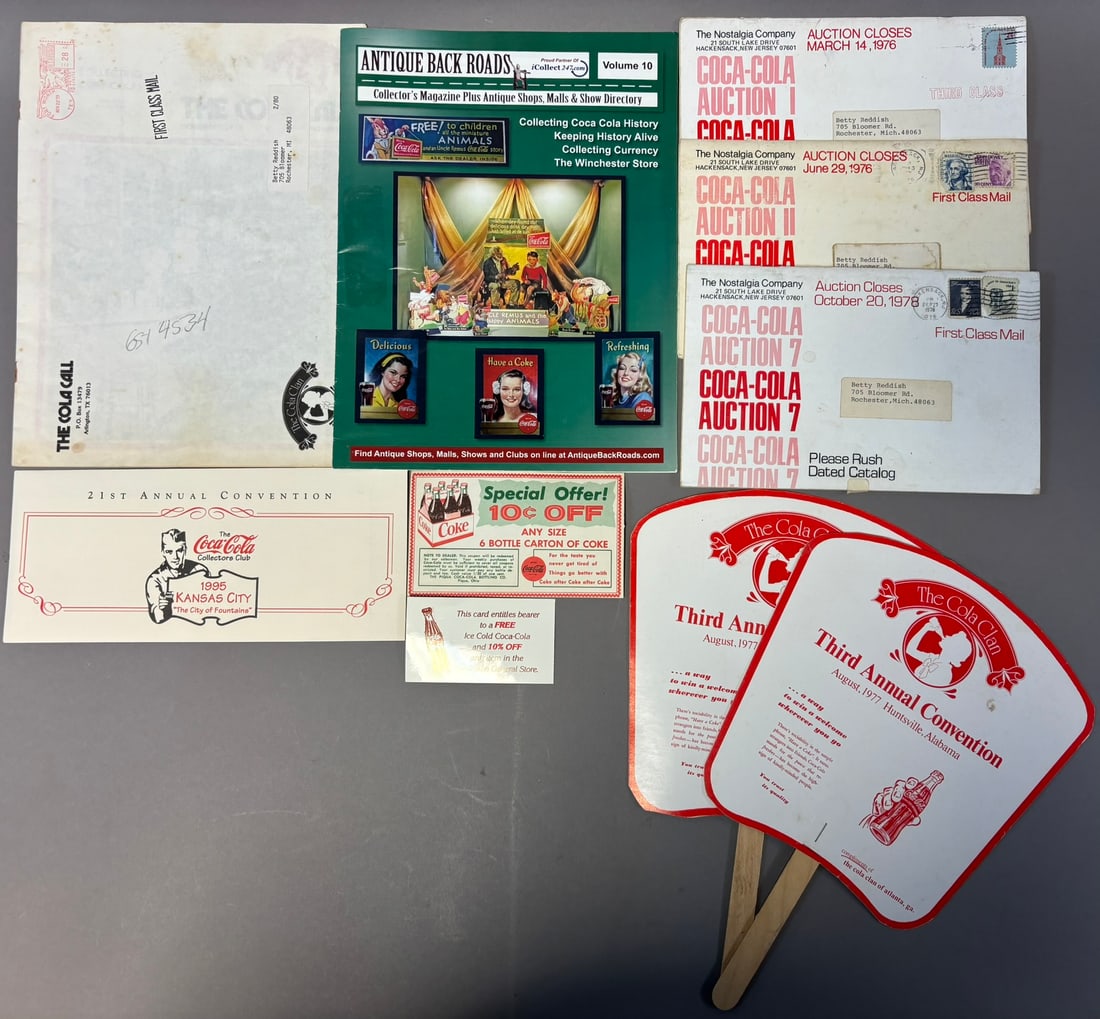 Lot 11 Original Coca Cola Advertising Fans, Brochures, Pamphlets & More: See all photos