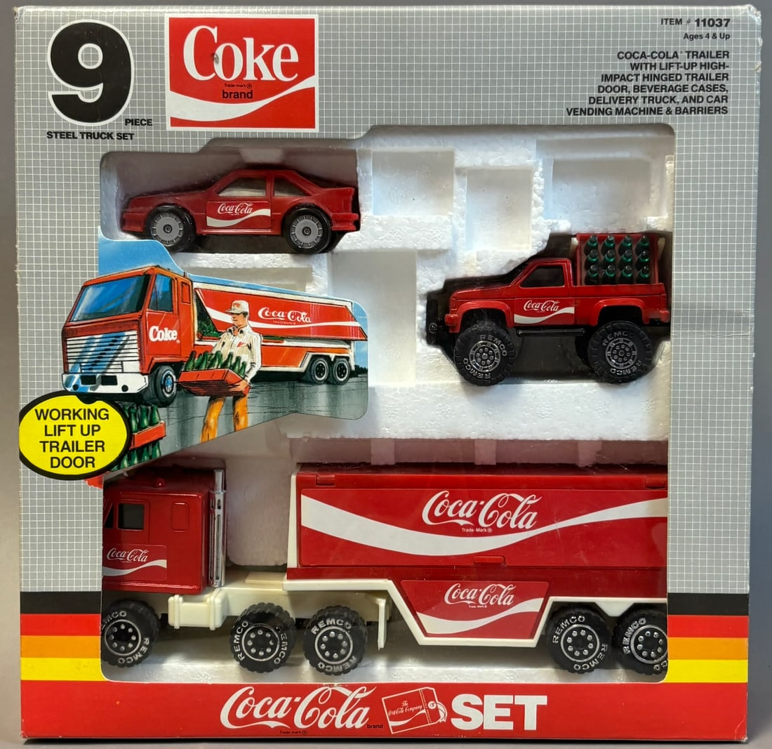 9 Piece Coca Cola Toy Set w/ Original Box 1988 Incomplete (1 of 9)