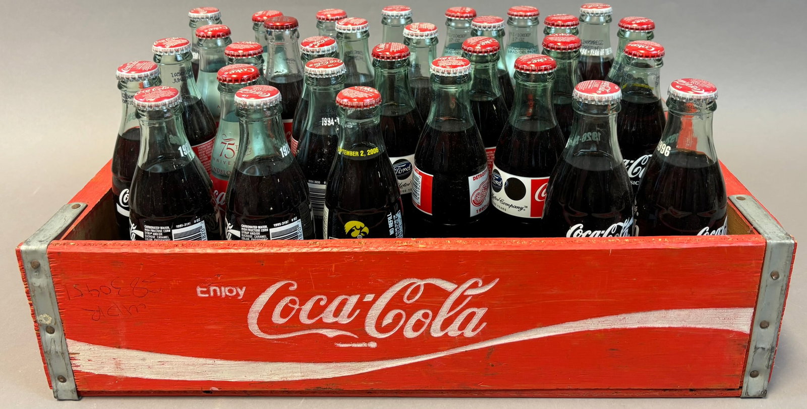 Coca Cola Wooden Shipping Crate & Full Soda Pop Bottles (1 of 5)
