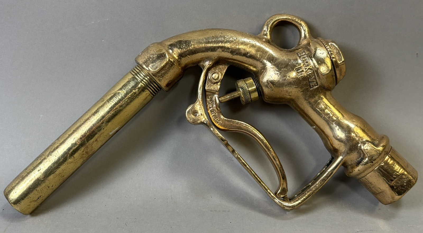 Polished Brass Buckeye Fig No 782 Gas Station Pump Fuel Nozzle (1 of 14)