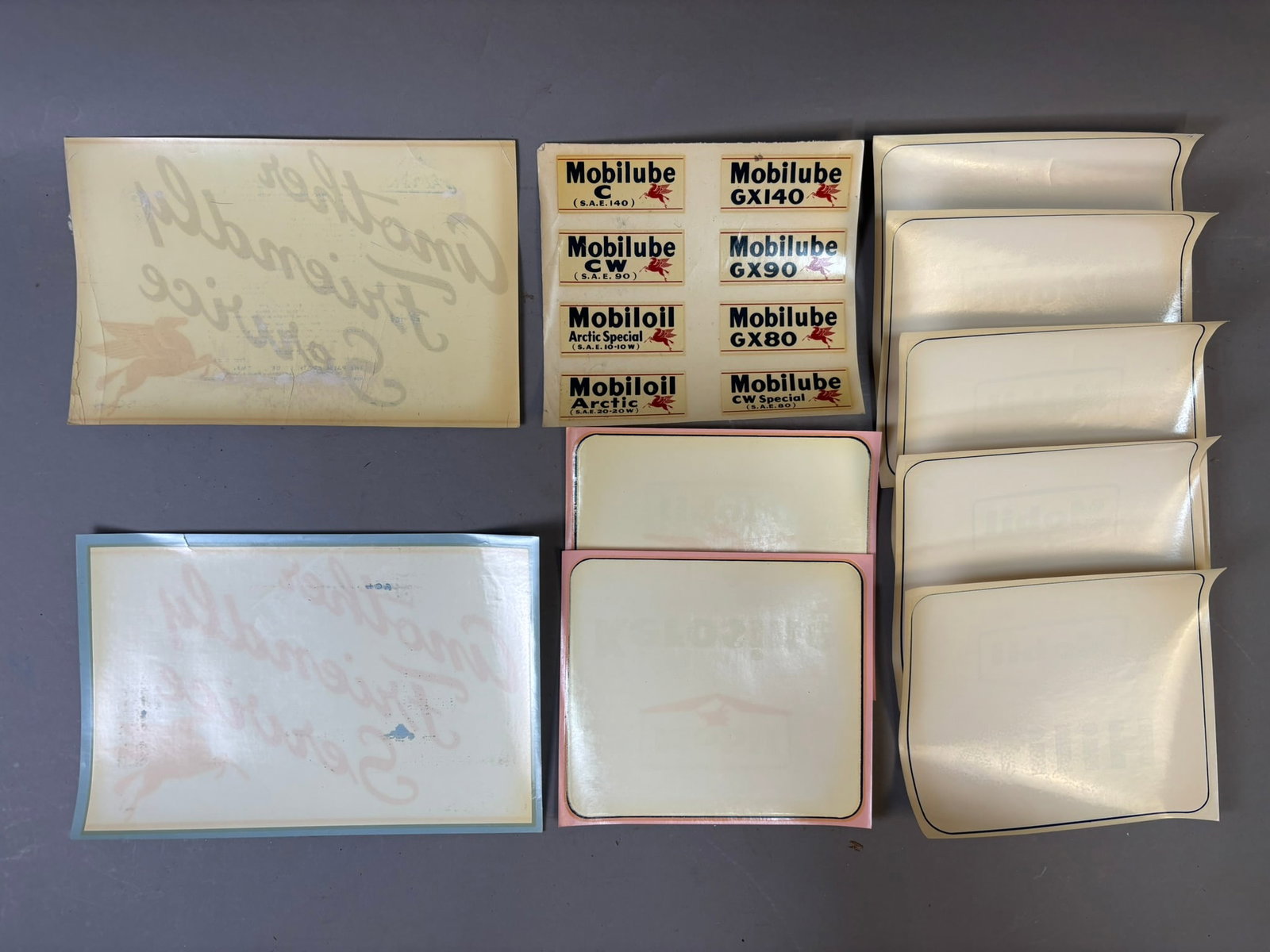 Lot 10 Mobil Gas Station Advertising Pump Decals Mobilube HiLite & More (1 of 16)
