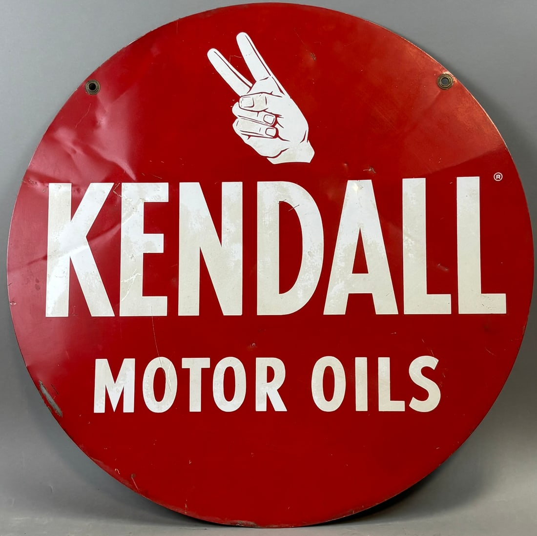 Kendall Motor Oils DST Painted Metal Advertising 24" 1970s Sign: See all photos